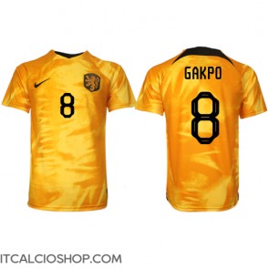 Olanda Cody Gakpo #8 Prima Maglia Mondiali 2022 Manica Corta